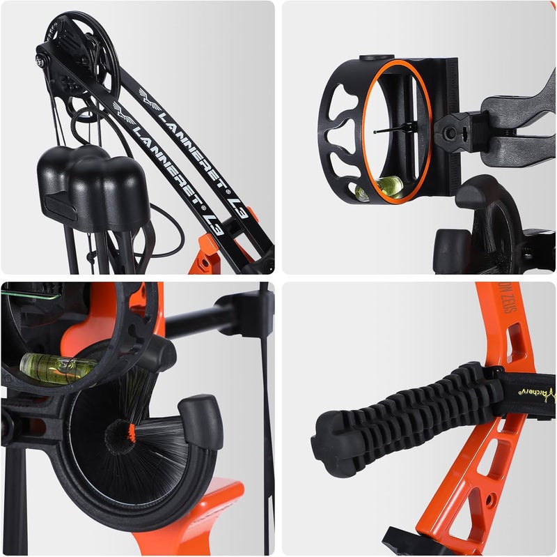 motion zeus Junior Compounnd Bow Set for Youth & Kids,Beginners and Women Bow Draw Length 16"-28",Draw Weight 10-40Lbs,290fps，Adjustable - Image 5